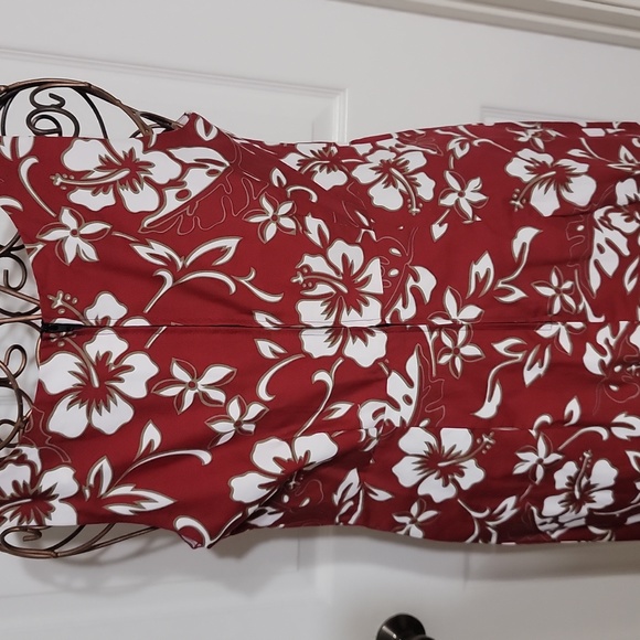 Hilo Hattie EUC Vintage Sleeveless Red and White Floral Dress Women's Size M - Picture 4 of 8